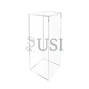 Acrylic Display Column Pedestal w Lid Opening, 30x10in, Clear