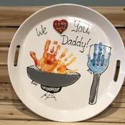 Grill Master Plate w/ Handprints Custom Finish