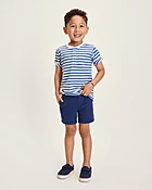 Boys Linen-Blend Chino Shorts - Linen Edit - Blue