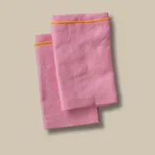 100% Linen Pink Cloth Dinner Napkins (Set of 2)