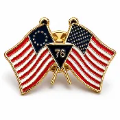 1776-2026 Dual Flag Lapel Pin