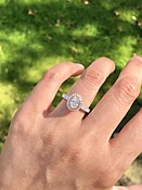 Oval Halo Diamond Engagement ring 2 tone - 1.20ct — J. Sampieri
