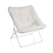 Mellow Dorm White Folding Plush Chair