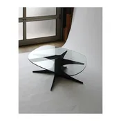 boomerang coffee table with glass top — birdloft