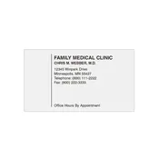 Custom 1-2 Color Appointment Cards, White Vellum 80#, Flat Print, 1 Standard Ink, 1-Sided, 250/Pk