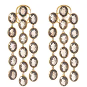 14k Gold Diamond and Smokey Quartz Saima Earring
