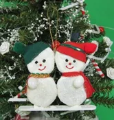 Wholesale Seabiscuit Snowman Christmas Ornament  - 10 pcs @ $2.75 each; 30 pcs @ $2.45 each