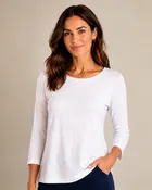 3/4 Slub Boatneck Top