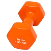 10 Lb Color Vinyl Dumbbell - Ergonomic Handle, Single Weight