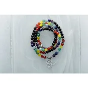 108 Bead Chakra Mala With Om Charm.