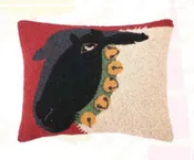 Baah Humbug Sheep Pillow by Linnea Riley