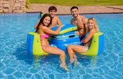 Aqua Luxe Grand 4-Person Inflatable Island Float with Built-In Cooler
