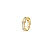 14K White Gold 14K Yellow Gold Gold Plated Satin Finish Wedding Band 6.0mm