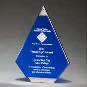 Blue Diamond Acrylic Award with Mirror Accents