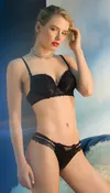 Lace &amp; Satin Detail Thong – Elegant and Sexy
