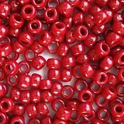 Red Opaque Plastic Pony Beads 6 x 9mm, 500 beads
