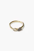 14k Duo Sliced Diamond Ring Gold