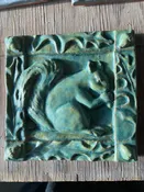 Squirrel Tile (6" x 6") — Clay Trout Pottery