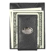 Bass Magnetic Leather Slim Wallet in Pebble Black