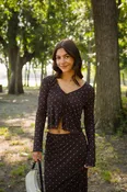 Amara Polka Dot Mesh Top