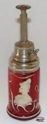 Victorian Cranberry Enameled Perfume Atomizer