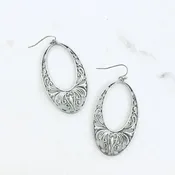 Aiden Oval Hoop Silver Earrings