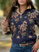 1/2 Zip Pattern Sweater