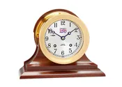 4 1/2" Ship's Bell Clock,  Traditional Base - America 250 Logo