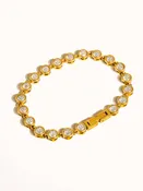 Amity 18K Gold Non-Tarnish Round Rhinestone Bracelet