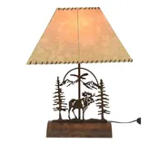 Moose Table Lamp - Rustic Patina