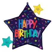 Bold Happy Birthday Star Balloon 29"