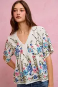 Floral Embroidered Baby Doll Top