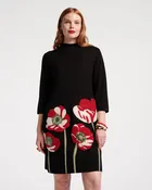 Annie Embroidered Wool Dress - Paradise Poppy