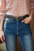 Anselm Brown and Gold Leather Belt