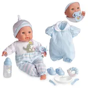 Berenguer Boutique 15" Realistic Soft Body Baby Doll Open/Close Eyes 10 Pcs. Set | Blue | Ages 2+
