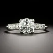 Art Deco 1.21 Carat Diamond Solitaire Ring - GIA F SI1