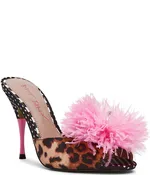 Betsey Johnson Avery Pom Pom & Pearl Embellished Dress Slide Sandals