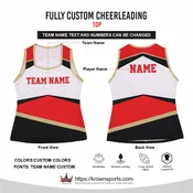 Custom Sublimated Cheerleading Top – Red/Black
