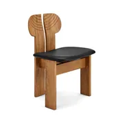 Afra & Tobia Scarpa Artona Africa Leather and Wood Dining Chair