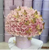 100 Roses &amp; Butterflies Hatbox