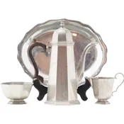 Vintage Gorham Pewter Coffee Set w/ Aluminum Tray marked RWP