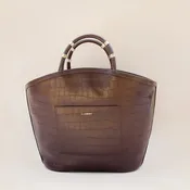 Tote in Espresso Croc