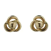 18 Karat Solid Yellow Gold Knot Screwback Earrings