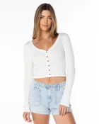 Women's Terrace L/S Top - Cloud Dancer Retro Stripe