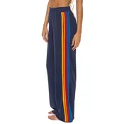 5 Stripe Wide Leg Sweatpants in Navy