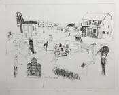 Trevor Allen Bird Cage 1968 Original Print Etching and Drypoint