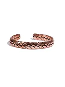 Adjustable Copper Bracelet - Woven Leaf Design