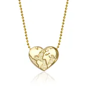 Alex Woo Activist Heart Globe Charm Necklace