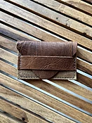 Mixed Leather Minimal Wallet - American Artisanal Leather Purses and Bags. Woman Owned Small Biz from Mchenry | Chicago IL.