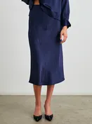 Anya Midi Skirt in Navy